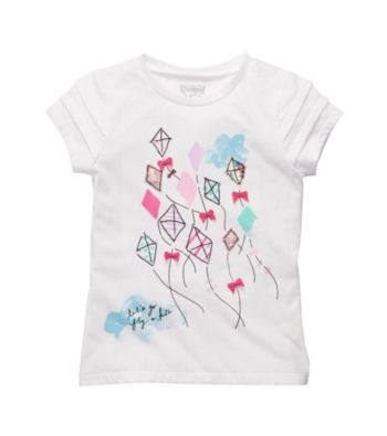 OshKosh B'Gosh® Girls' 4-6X White Short Sleeve Kite Tee