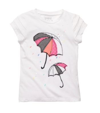 OshKosh B'Gosh® Girls' 4-6X White Short Sleeve Umbrella Tee