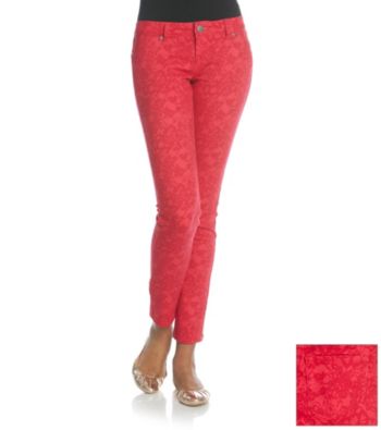 Blue Spice® Juniors' Lace Print Skinny Jeans