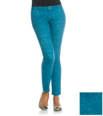 Blue Spice® Juniors' Lace Print Skinny Jeans