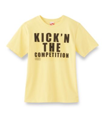 PUMA® Boys' 8-20 Yellow Short Sleeve Kick the Competition Tee