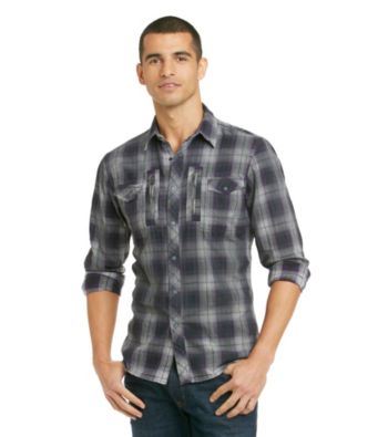 Guess® Men's Edie Purple Long Sleeve Clash Shirt