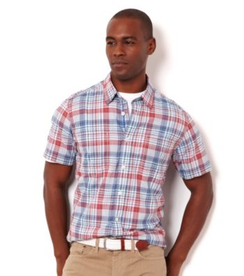 Nautica® Men's Sailor Red Plaid Short Sleeve Woven