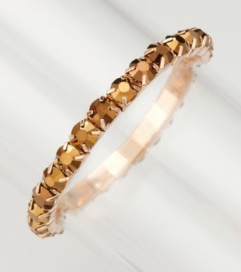 BT-Jeweled Bronzetone Single Row Stretch Bracelet