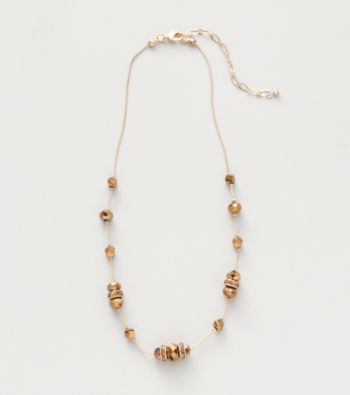 BT-Jeweled Bronzetone Strand Tin Cup Necklace