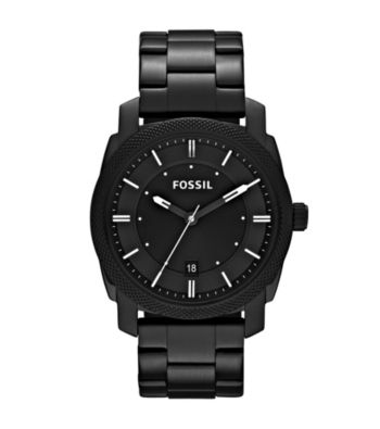 Fossil® Machine Black Ion-Plated with Black Dial Men's Dress Watch