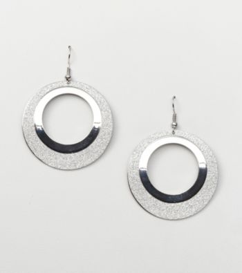 Erica Lyons® Silver Reflections Drop Donut Pierced Earrings