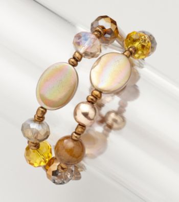 Erica Lyons® Topaz After Glow Two Row Stretch Bracelet