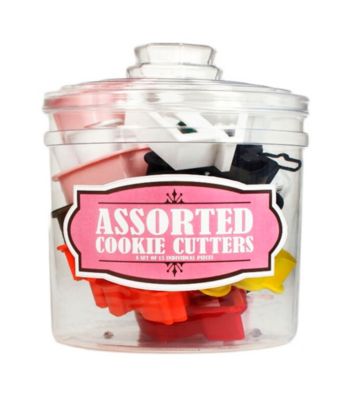 Fox Run Craftsmen® 15-pc. Assorted Plastic Cookie Cutters with Cookie Jar