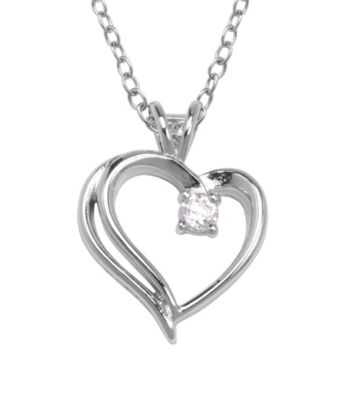 Cubic Zirconia Heart Pendant