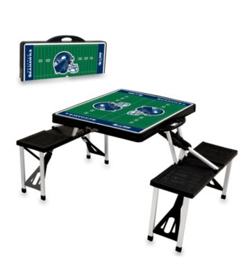 Seattle Seahawks Black Picnic Table