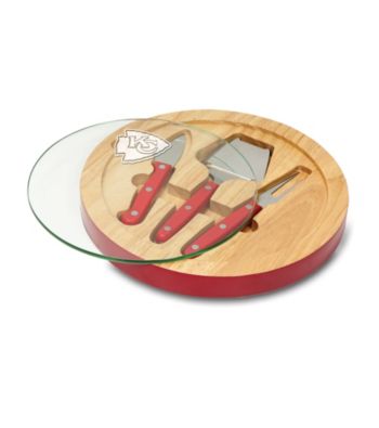 Kansas City Chiefs Ventana Glass Top Cheese Board