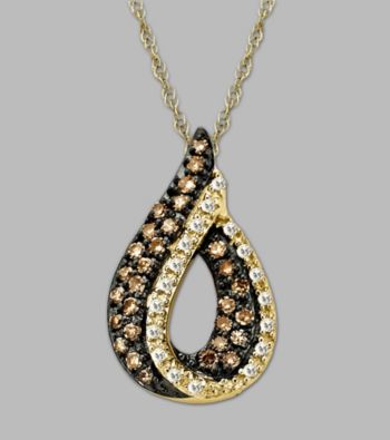 Brown and White Diamond Pendant