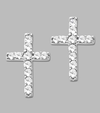 Diamond Cross Earrings