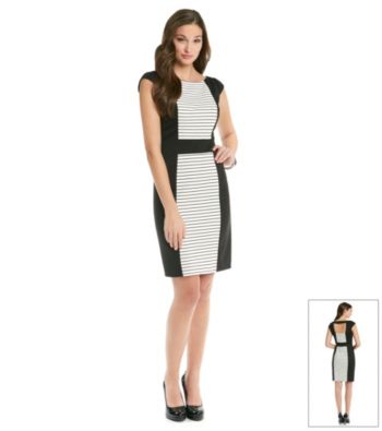 Vince Camuto Blocked/Striped Dress