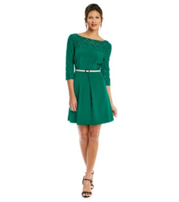 Jessica Simpson Pleat Front Lace Dress