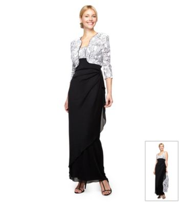 Alex Evenings Printed Bodice Jacket and Dress