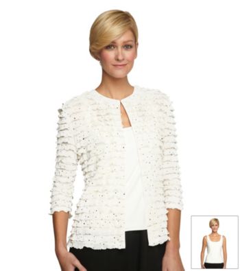 Alex Evenings Twinset with Tiered Ruffle Jacket