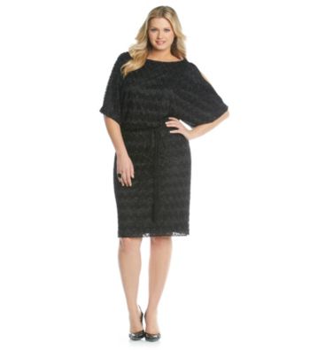 Jessica Howard Plus Size Cold Shoulder Blouson Dress