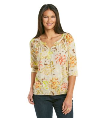 Relativity® Banded Bottom Y-Neck Top