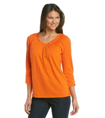 Relativity® Ruched Soft V-Neck Top