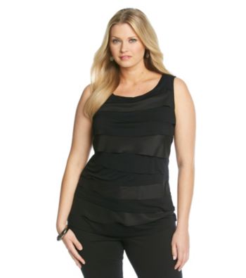 Relativity® Career Plus Size Horizontal Tiers Tank