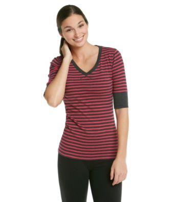 Calvin Klein Performance Striped Elbow Sleeve Tee