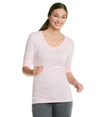 Calvin Klein Performance Striped Elbow Sleeve Tee