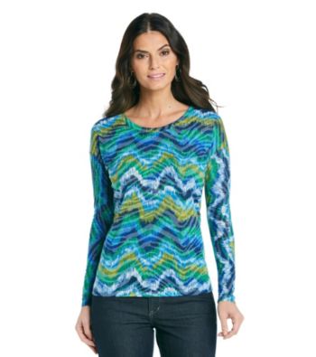 Chaus Crew Neck Long Sleeve Ikat Tee