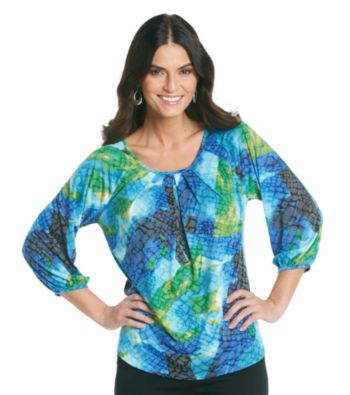 Chaus 3/4 Sleeve Peasant Top