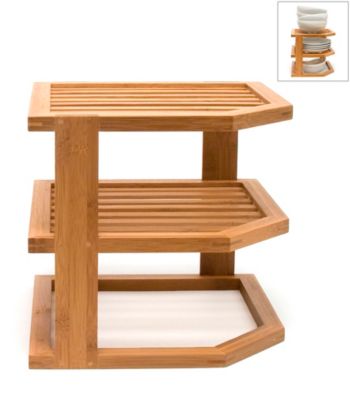 Lipper International Bamboo 3 Tier Corner Shelf