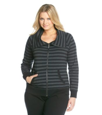 Calvin Klein Performance Plus Size Funnel Neck Jacket