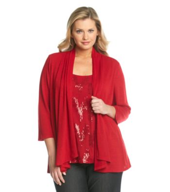 Notations Plus Size Sequin Layered Look
