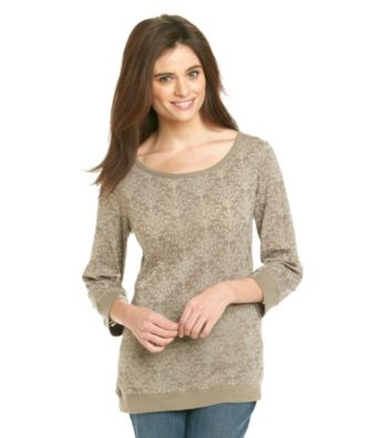 Ruff Hewn Banded-Bottom Burnout Scroll Tee