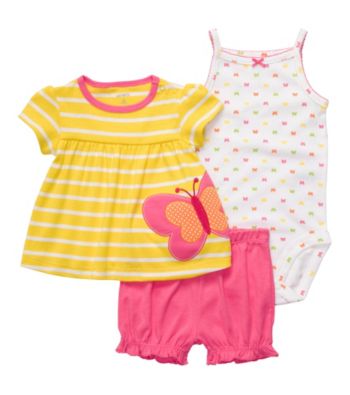 Carter's® Baby Girls' Yellow/Pink 3-pc. Butterfly Set
