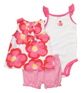 Carter's® Baby Girls' Pink 3-pc. Floral Print Set