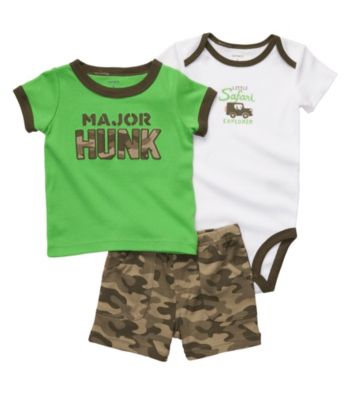 Carter's® Baby Boys' Green Camo 3-pc. Major Hunk Set