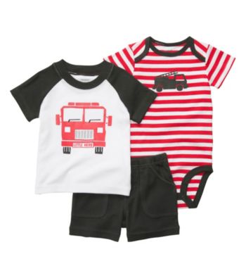 Carter's® Baby Boys' Red Striped 3-pc. Fire Truck Set