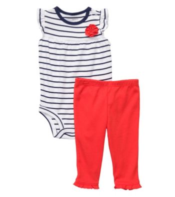 Carter's® Baby Girls' Red/Navy 2-pc. Flutter Sleeve Set