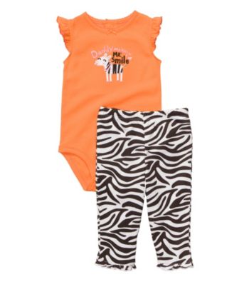 Carter's® Baby Girls' Orange/Black 2-pc. Zebra Print Set