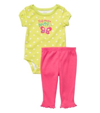 Carter's® Baby Girls' Green/Pink 2-pc. Butterfly Set