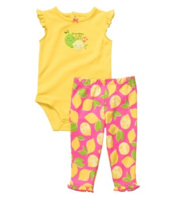 Carter's® Baby Girls' Yellow/Pink 2-pc. Fruit Pants Set