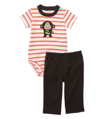 Carter's® Baby Boys' Orange/Brown 2-pc. Monkey Set