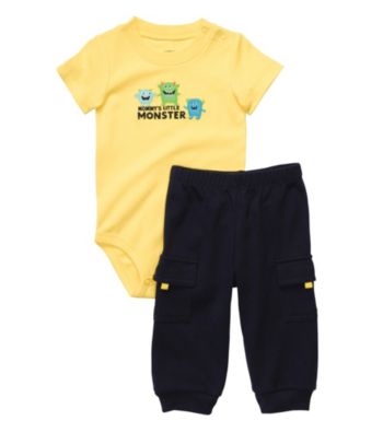 Carter's® Baby Boys' Yellow/Navy 2-pc. Monster Set