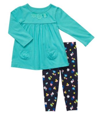 Carter's® Baby Girls' Teal/Navy 2-pc. Knit Pants Set
