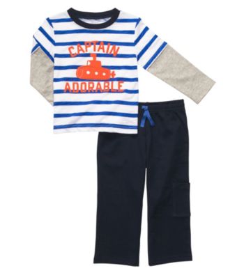 Carter's® Baby Boys' Blue/White Striped 2-pc. Boat Set