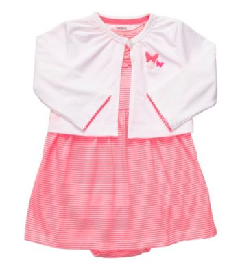 Carter's® Baby Girls' Pink Striped 2-pc. Butterfly Dress Set