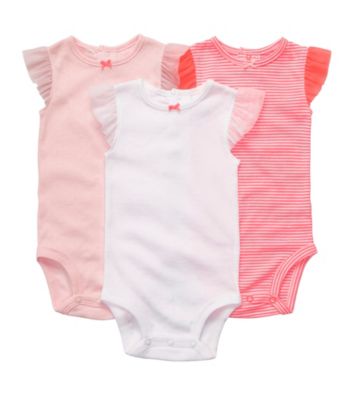 Carter's® Baby Girls' Pink 3-pk. Striped/Solid Bodysuits