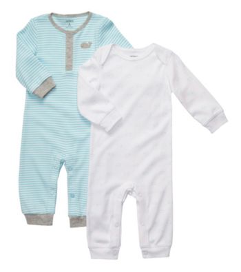 Carter's® Baby Boys' Blue/White 2-pk. Coverall Set