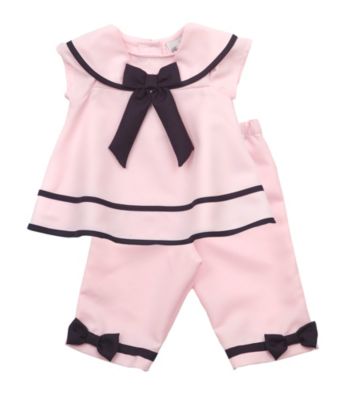 Rare Editions® Baby Girls' Pink Nautical Capri Set